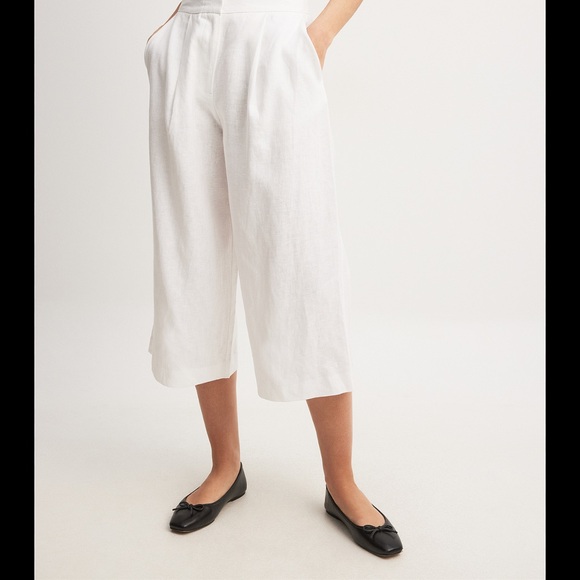 N A-K D     White Linen High-Waist Culottes size 6 NWT - Picture 3 of 16